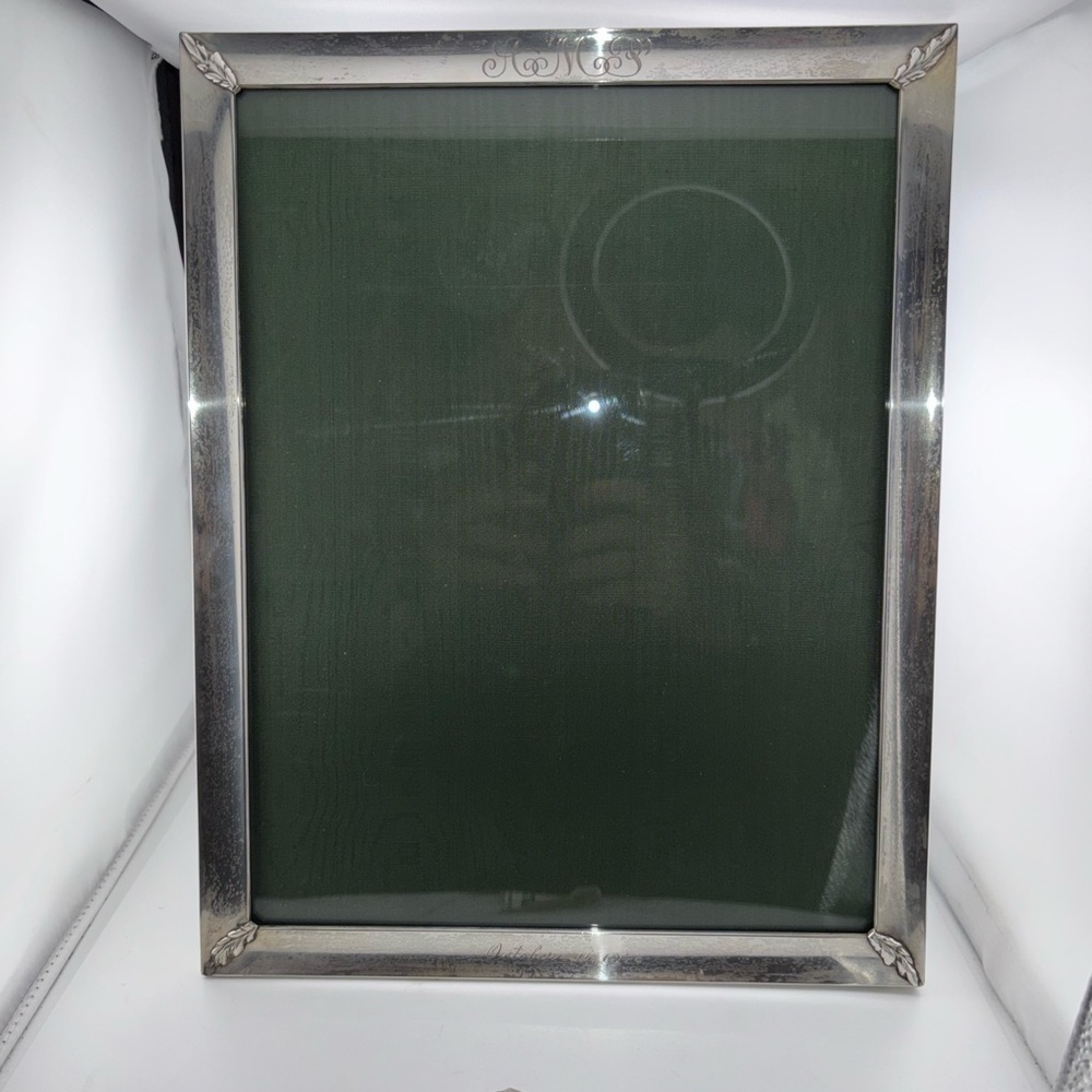 HUGE VINTAGE 11"X 14” STERLING SILVER PICTURE FRAME VELVET BACKING​​​​ 323 g​ - Picture 7 of 12